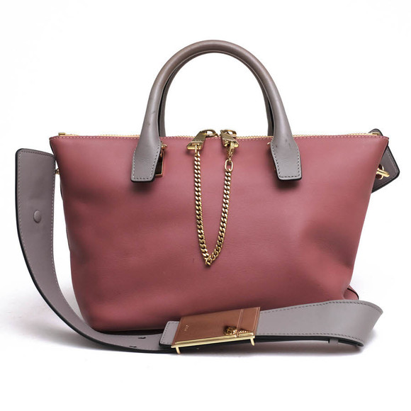 Chloe Handbag Baylee Mini Cowhide Bicolor Shoulder Bag Beige - Picture 1 of 8